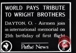 Image of 25th anniversary of first powered flight Dayton Ohio USA, 1928, second 10 stock footage video 65675036856