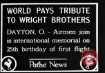 Image of 25th anniversary of first powered flight Dayton Ohio USA, 1928, second 11 stock footage video 65675036856