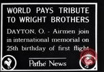 Image of 25th anniversary of first powered flight Dayton Ohio USA, 1928, second 15 stock footage video 65675036856