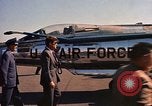 Image of President John F Kennedy inspects aircraft Florida United States USA, 1962, second 35 stock footage video 65675036866