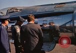 Image of President John F Kennedy inspects aircraft Florida United States USA, 1962, second 41 stock footage video 65675036866