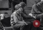 Image of American soldiers on board landing craft before D-Day invasion of Norm England United Kingdom, 1944, second 32 stock footage video 65675037051