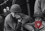 Image of American soldiers on board landing craft before D-Day invasion of Norm England United Kingdom, 1944, second 45 stock footage video 65675037051