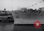 Image of Steamship, SS Marine Flasher, arriving with Displaced Persons New York City USA, 1946, second 53 stock footage video 65675037088