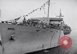 Image of Steamship, SS Marine Flasher, arriving with Displaced Persons New York City USA, 1946, second 56 stock footage video 65675037088