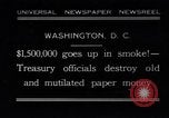 Image mutilés papier monnaie détruit Washington DC USA, 1931, de la seconde 1 séquences d'archives historiques vidéo 65675037104