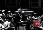 Image of Lyndon Johnson address crowd on Independence Day Philadelphia Pennsylvania USA, 1963, second 23 stock footage video 65675037401
