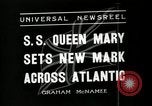 Standbild SS Queen Mary macht Datensatz Atlantiküberquerung New York United States USA, 1936, aus Sekunde 4 historischem Filmmaterial Videoclip 65675037652