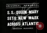 Standbild SS Queen Mary macht Datensatz Atlantiküberquerung New York United States USA, 1936, aus Sekunde 6 historischem Filmmaterial Videoclip 65675037652