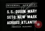 Standbild SS Queen Mary macht Datensatz Atlantiküberquerung New York United States USA, 1936, aus Sekunde 7 historischem Filmmaterial Videoclip 65675037652