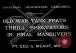 Standbild Krieg Tanks Fort George G Meade Maryland USA, 1932, aus Sekunde 1 historischem Filmmaterial Videoclip 65675037693