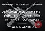 Standbild Krieg Tanks Fort George G Meade Maryland USA, 1932, aus Sekunde 3 historischem Filmmaterial Videoclip 65675037693