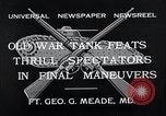 Standbild Krieg Tanks Fort George G Meade Maryland USA, 1932, aus Sekunde 4 historischem Filmmaterial Videoclip 65675037693