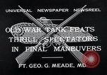 Standbild Krieg Tanks Fort George G Meade Maryland USA, 1932, aus Sekunde 12 historischem Filmmaterial Videoclip 65675037693