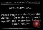 Standbild anti defekte Bremse Antrieb Berkeley California USA, 1932, aus Sekunde 1 historischem Filmmaterial Videoclip 65675037698