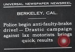 Standbild anti defekte Bremse Antrieb Berkeley California USA, 1932, aus Sekunde 8 historischem Filmmaterial Videoclip 65675037698