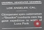 Image of Chimpanzee Los Angeles California USA, 1932, second 1 stock footage video 65675037700