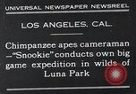 Image of Chimpanzee Los Angeles California USA, 1932, second 4 stock footage video 65675037700