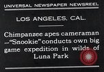 Image of Chimpanzee Los Angeles California USA, 1932, second 9 stock footage video 65675037700