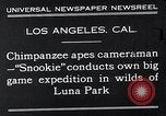 Image of Chimpanzee Los Angeles California USA, 1932, second 10 stock footage video 65675037700