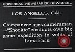 Image of Chimpanzee Los Angeles California USA, 1932, second 12 stock footage video 65675037700
