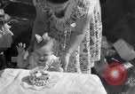 Image of first birthday of Nancy Gayle born to dwarf parents Austin Texas USA, 1950, second 22 stock footage video 65675038032