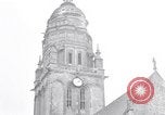 Image of 1st Infantry march past church of Sainte Marie du Mont Sainte Marie du Mont France, 1944, second 53 stock footage video 65675038186