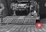 Standbild US-Militär Fahrzeuge geladen auf Invasion Schiffe Portland Head England, 1944, aus Sekunde 52 historischem Filmmaterial Videoclip 65675038189
