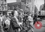 Image of Communist party of New York protestors march New York City USA, 1950, second 29 stock footage video 65675038227
