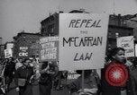 Image of Communist party of New York protestors march New York City USA, 1950, second 39 stock footage video 65675038227