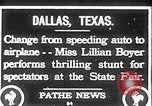 Image of Lillian Boyer wing walker Dallas Texas USA, 1920, second 3 stock footage video 65675038427