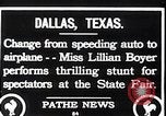 Image of Lillian Boyer wing walker Dallas Texas USA, 1920, second 4 stock footage video 65675038427