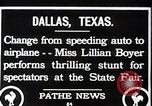 Image of Lillian Boyer wing walker Dallas Texas USA, 1920, second 8 stock footage video 65675038427