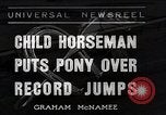 Image of Nine year old boy champion equestrian Wilmington Ohio USA, 1935, second 1 stock footage video 65675038436