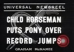 Image of Nine year old boy champion equestrian Wilmington Ohio USA, 1935, second 8 stock footage video 65675038436