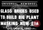 Image of Glass block building material at newspaper printing and press company Columbus Ohio USA, 1937, second 6 stock footage video 65675038440