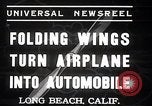 Image of aerobile with folding wings Long Beach California USA, 1937, second 4 stock footage video 65675038443