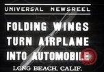 Image of aerobile with folding wings Long Beach California USA, 1937, second 5 stock footage video 65675038443