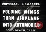 Image of aerobile with folding wings Long Beach California USA, 1937, second 7 stock footage video 65675038443