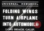 Image of aerobile with folding wings Long Beach California USA, 1937, second 8 stock footage video 65675038443