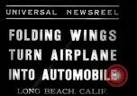 Image of aerobile with folding wings Long Beach California USA, 1937, second 10 stock footage video 65675038443