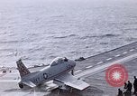 Image of FJ 3 aircraft catapulted California United States USA, 1956, second 49 stock footage video 65675038506