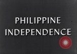 Standbild Republik der Philippinen wird hergestellt Manila Philippinen, 1946, aus Sekunde 5 historischem Filmmaterial Videoclip 65675038746