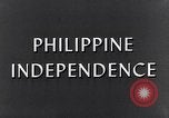 Standbild Republik der Philippinen wird hergestellt Manila Philippinen, 1946, aus Sekunde 7 historischem Filmmaterial Videoclip 65675038746