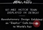 Image of Burlington Zephyr Train Detroit Michigan USA, 1934, second 1 stock footage video 65675038948