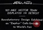 Image of Burlington Zephyr Train Detroit Michigan USA, 1934, second 3 stock footage video 65675038948