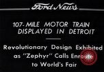 Image of Burlington Zephyr Train Detroit Michigan USA, 1934, second 6 stock footage video 65675038948