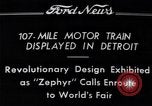 Image of Burlington Zephyr Train Detroit Michigan USA, 1934, second 7 stock footage video 65675038948