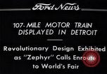 Image of Burlington Zephyr Train Detroit Michigan USA, 1934, second 9 stock footage video 65675038948