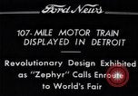 Image of Burlington Zephyr Train Detroit Michigan USA, 1934, second 10 stock footage video 65675038948